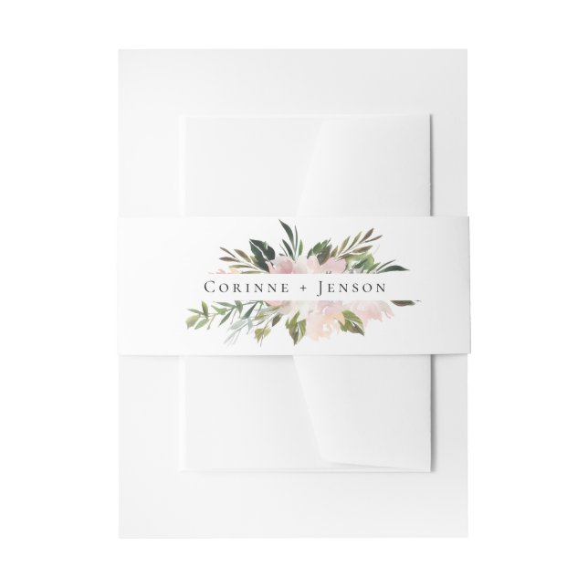 Dusty Mauve Botanical Wedding Invitation Belly Band (Front Example)