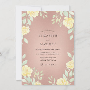 Dusty Mauve Butter Petal Wedding Invitation