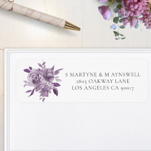 Dusty Mauve Floral Roses Watercolor Wedding