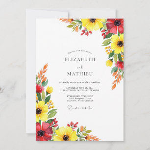 Dusty Mauve Flourishing Spring Wedding Invitation