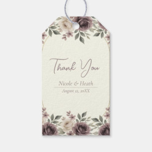 Dusty Mauve & Ivory Bloom Botanical Wedding Gift Tags