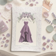 Dusty Mauve Maid of Honour Gift Glass Trinket Tray