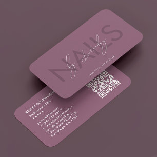 Dusty Mauve Nail Technician Manicurist Minimal Business Card