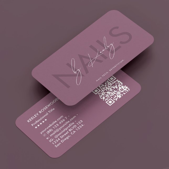Dusty Mauve Nail Technician Manicurist Minimal Business Card (Dusty Mauve Nail Technician Manicurist Minimal Business Card
)