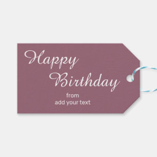 Dusty Mauve - Pink Birthday Gift Tags