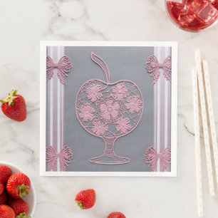 Dusty Mauve Pink Lace Coquette Wedding Napkin