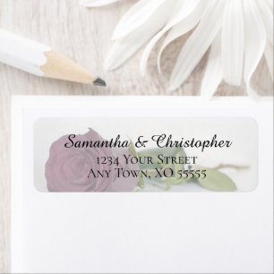 Dusty Mauve Pink Rose Wedding Return Address