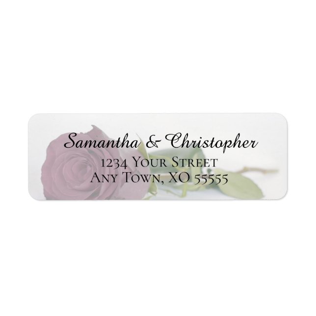 Dusty Mauve Pink Rose Wedding Return Address (Front)