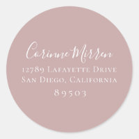 Dusty Mauve Return Address Sticker
