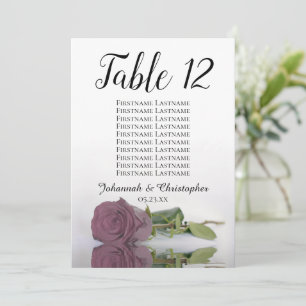 Dusty Mauve Rose Wedding Table Seating Chart Large