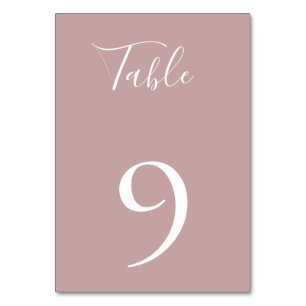 Dusty Mauve Table Number Card