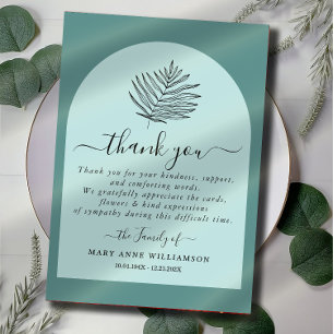 Dusty Minimal Script Funeral Thank You Card