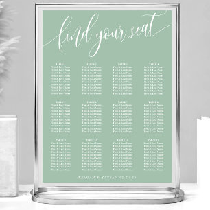 Dusty Mint Simple Wedding Seating Chart