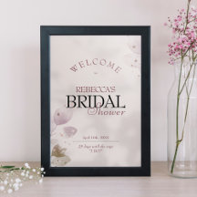 Dusty Muted Blush Pink Bridal Shower Welcome Sign