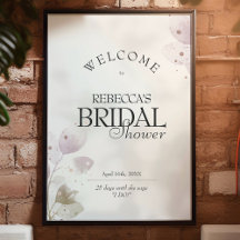 Dusty Muted Blush Pink Bridal Shower Welcome Sign