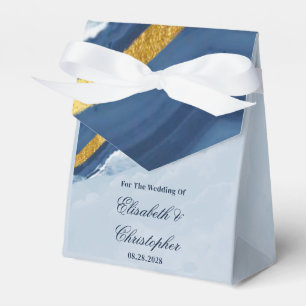 Dusty Navy Blue and Gold Agate Wedding Favour Box