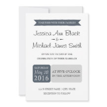 Dusty Navy & Grey | Wedding Invite