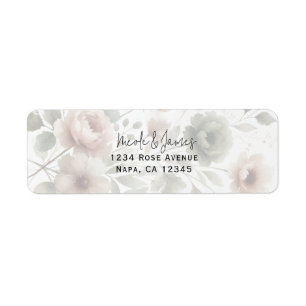 Dusty Olive & Pink Watercolor Floral Wedding