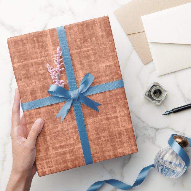 Dusty Orange Linen Wrapping Paper (Gifting)