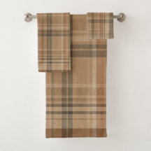 Dusty Orange Terracotta Brown Farmhouse Plaid