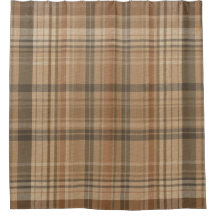 Dusty Orange Terracotta Brown Farmhouse Plaid