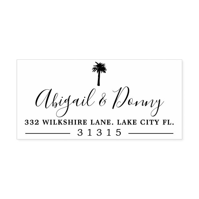 Dusty Palm | Beach Themed Wedding Self-inking Stam Stamp (Design)