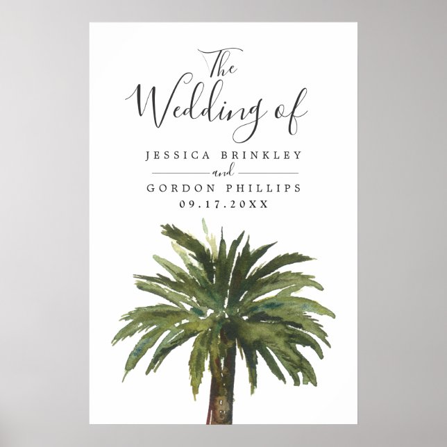 Dusty Palm | Minimal Wedding Welcome Poster (Front)