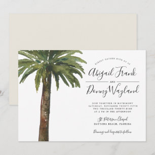 Dusty Palm   Wedding Celebration Sand Back Invitation