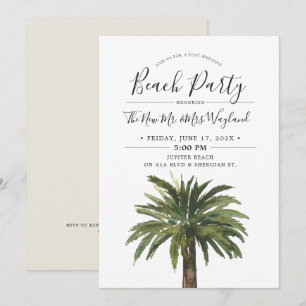 Dusty Palms Sand Post Wedding Beach Party Invitation