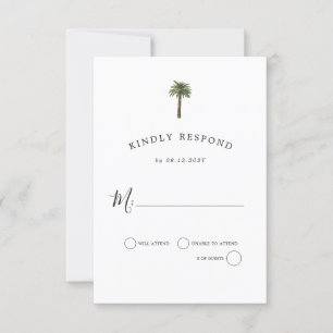 Dusty Palms Wedding Celebration RSVP Reply Card