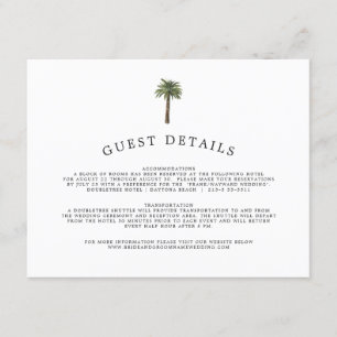 Dusty Palms   Wedding Guest Info Enclosure Card