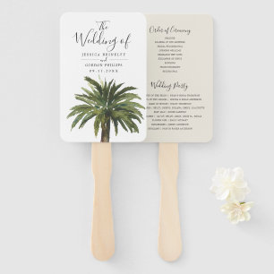 Dusty Palms Wedding Program Hand Fan
