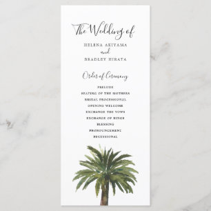 Dusty Palms   Wedding Program Programme