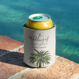 Dusty Palms   Wedding Program Sand Can Cooler