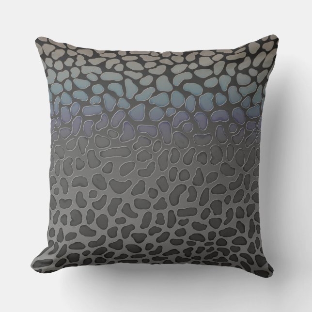 Dusty Pastel Animal Print Ombre Purple Grey Peach Cushion (Front)