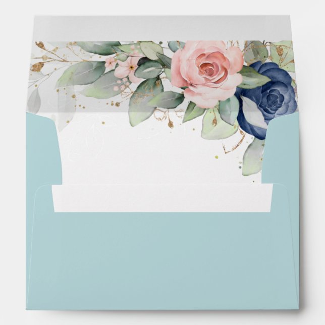 Dusty Pastel Blue WEdding Envelope (Back (Bottom))