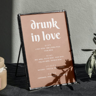 Dusty Peach Beige Wedding Bar Sign   Drunk in Love