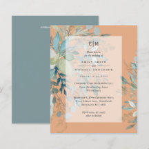 Dusty Peach Sage Wedding Ceremony Reception Invite