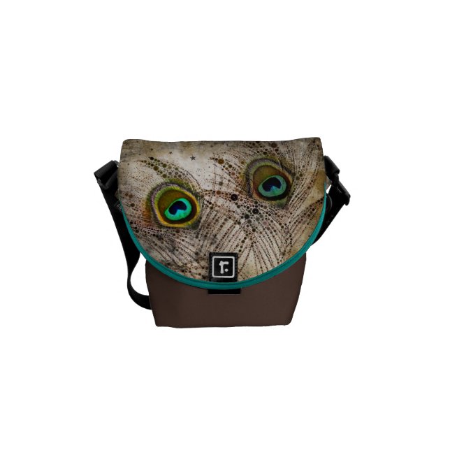 Dusty Peacock Feather Messenger Bag (Front)