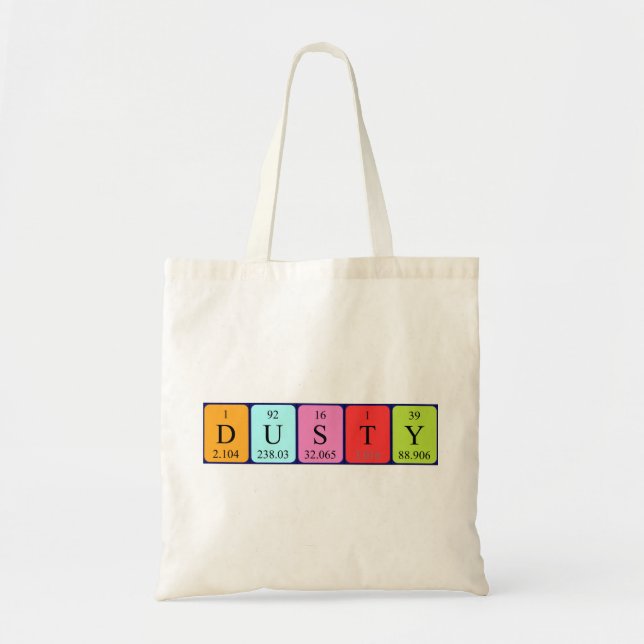 Dusty periodic table name tote bag (Front)