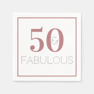 Dusty Pink 50 and Fabulous Birthday Party Napkin