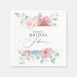 Dusty Pink and Blue Bridal Shower Napkin