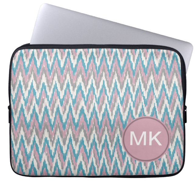 Dusty Pink and Blue  iKat Laptop Sleeve (Front)