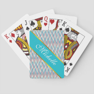 Dusty Pink and Blue iKat Playing Cards