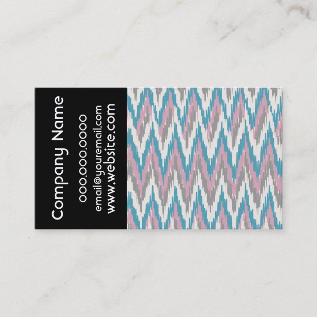 Dusty Pink and Blue ZigZag 2019 Pocket Calendar Business Card (Front)
