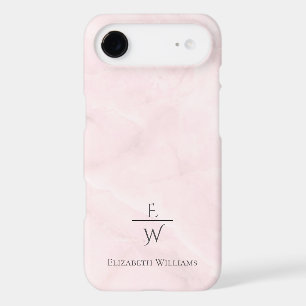 Dusty pink and white marble glitter personalized