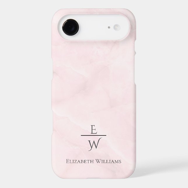 Dusty pink and white marble glitter personalized  (Back)