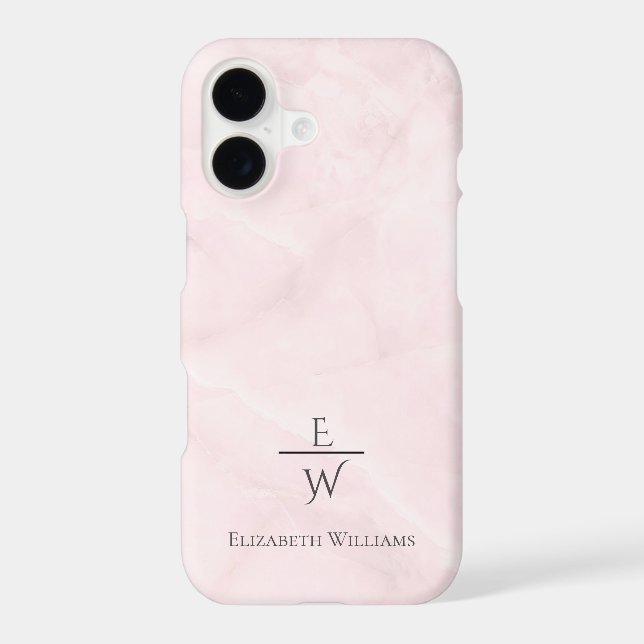 Dusty pink and white marble glitter personalized  (Back)