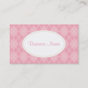 Dusty Pink Argyle Business Card