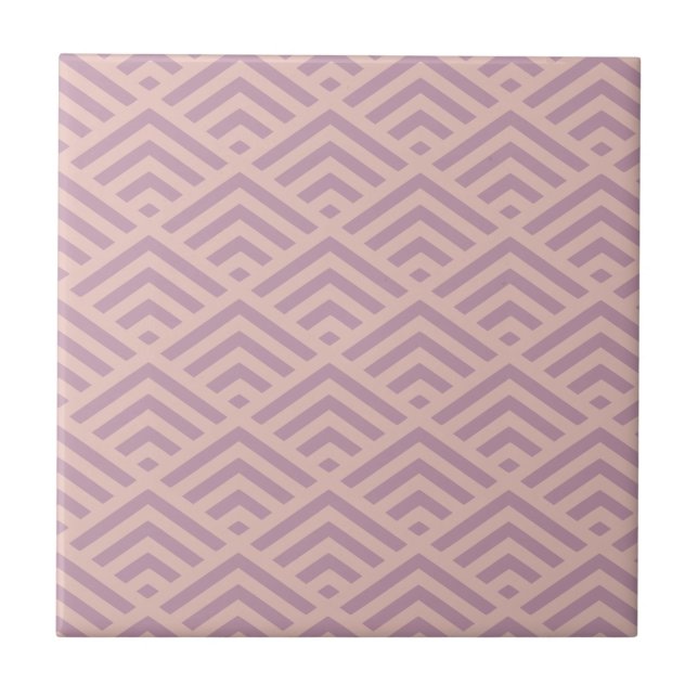 Dusty Pink Art Deco Diamond Pattern Tile (Front)